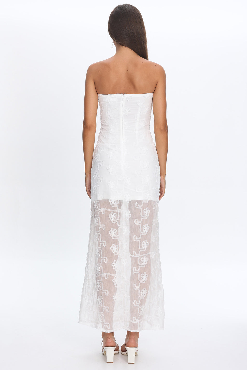 Arlise Strapless Lace Maxi Dress White by Selfie Leslie Australia
