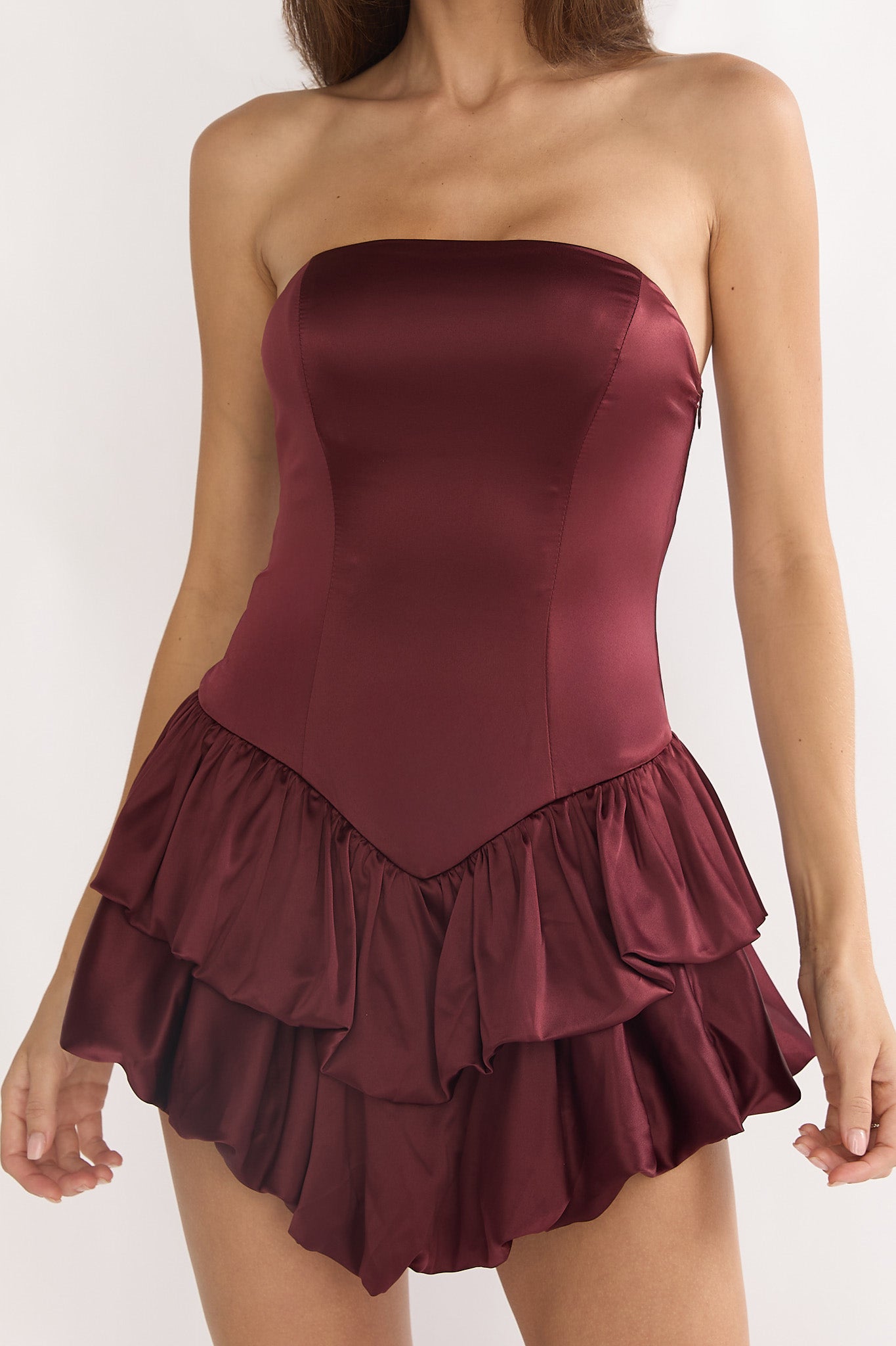 Dovira Bow Back Mini Romper Wine by Selfie Leslie Australia