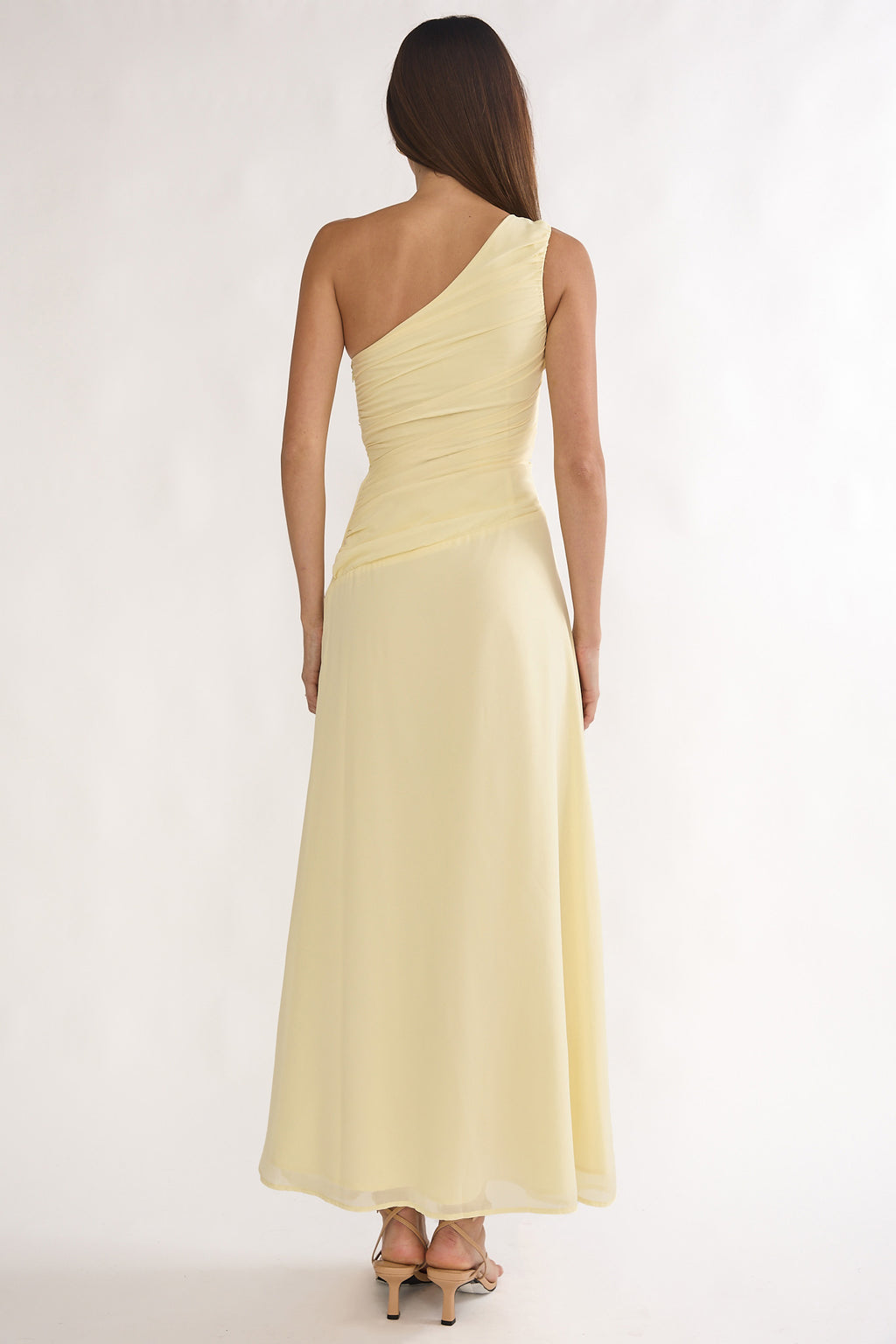 Ivora One-Shoulder Cut-Out Waist Maxi Dress Butter by Selfie Leslie Australia