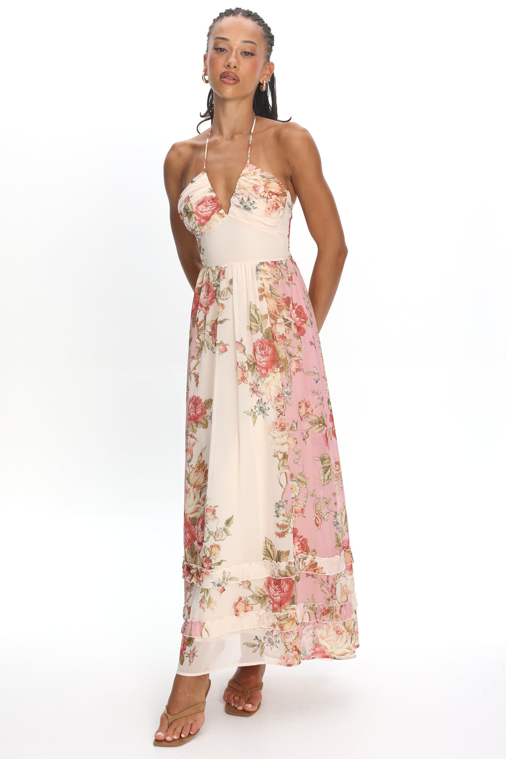 Hilariah Halter Maxi Dress Pink by Selfie Leslie Australia
