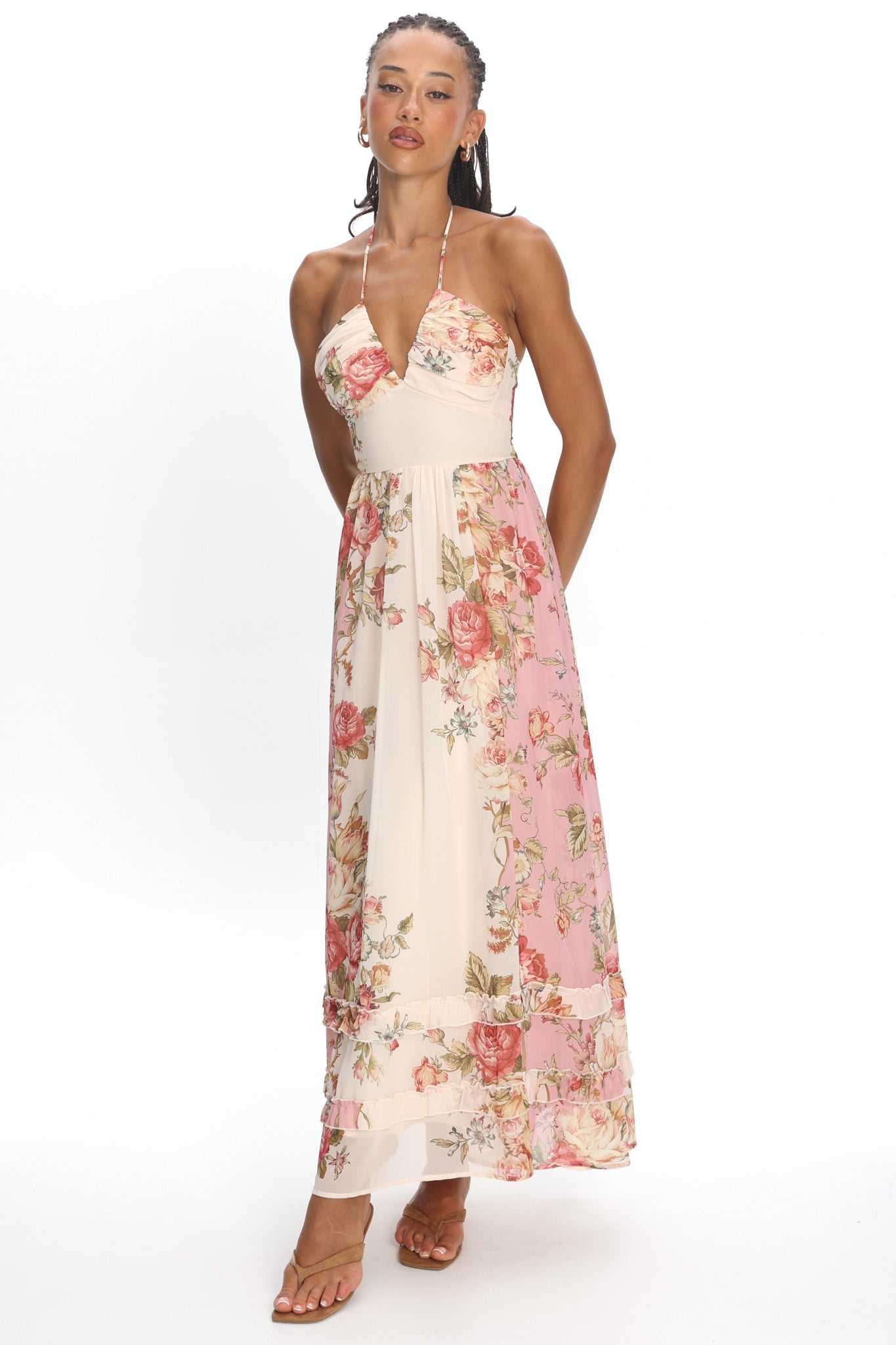Hilariah Halter Maxi Dress Pink by Selfie Leslie Australia