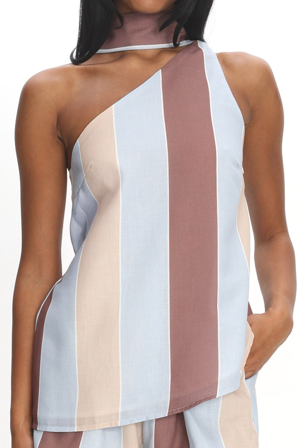 Petronella One Shoulder Top Stripe by Selfie Leslie Australia