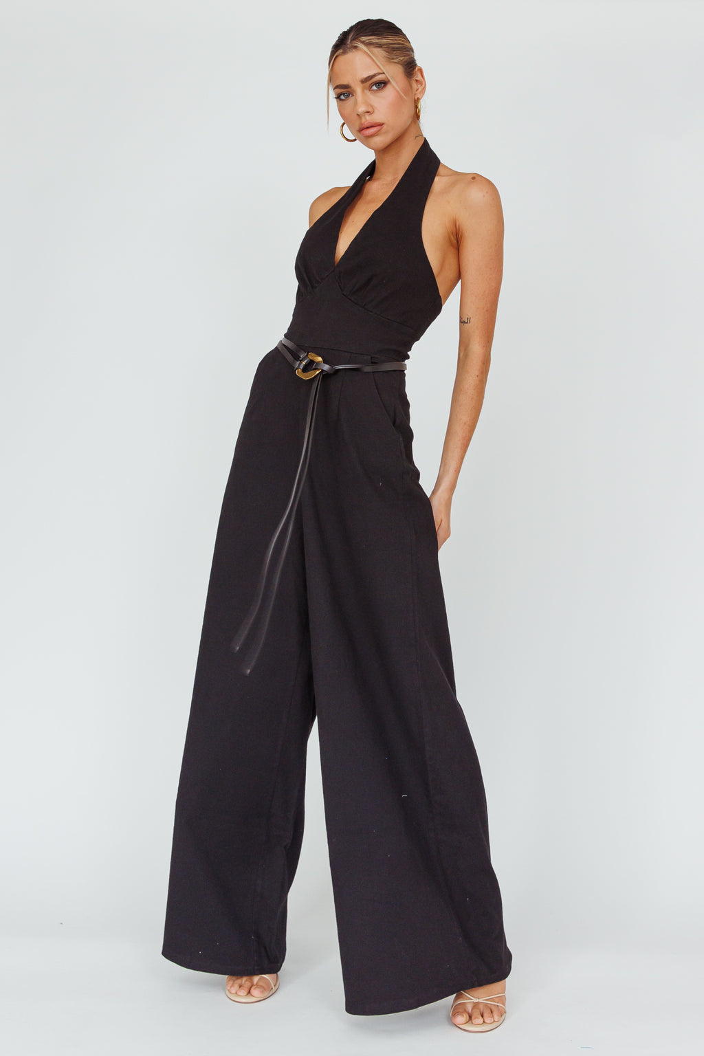 Lyan Gold Buckle Belt Black by Selfie Leslie Australia