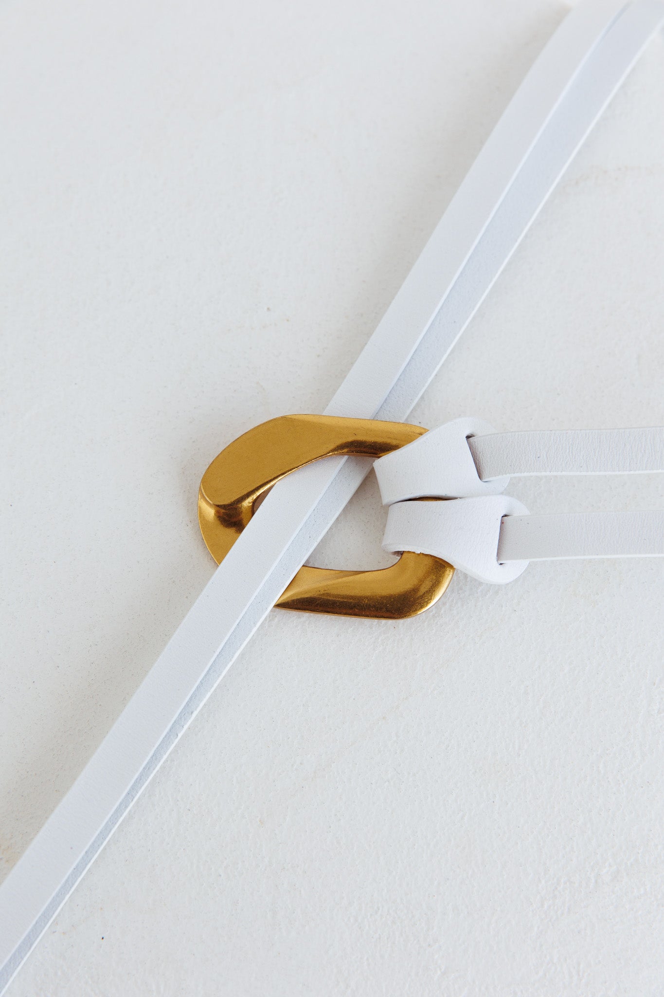 Lyan Gold Buckle Belt White by Selfie Leslie Australia