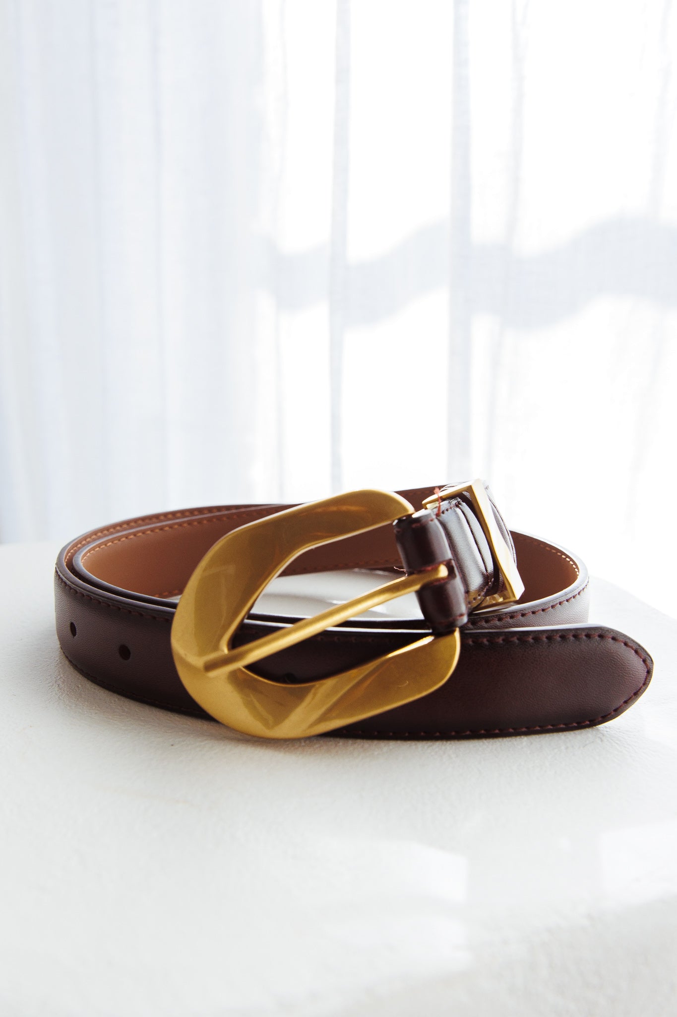 Rigel Gold Buckle Belt Brown by Selfie Leslie Australia