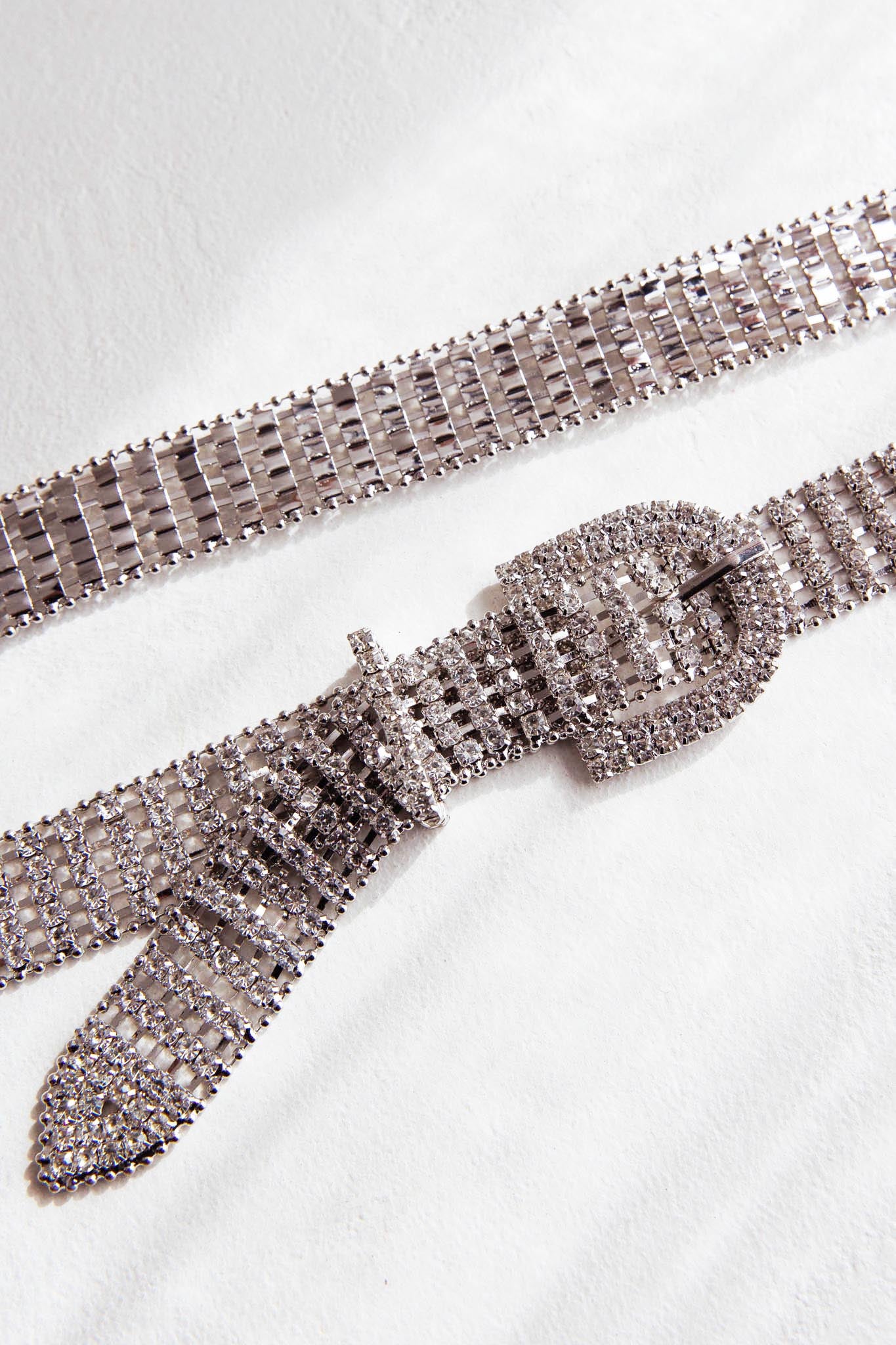 Adriene Rhinestone Belt Silver by Selfie Leslie Australia