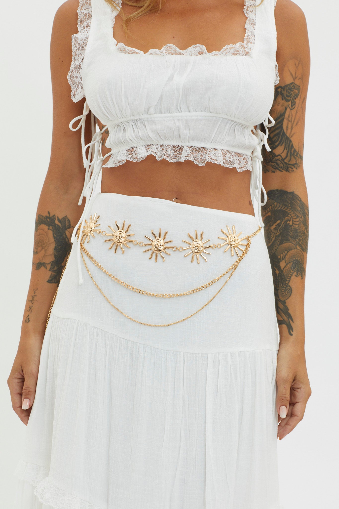 Aura Sun Multi-Layered Waist Chain Gold by Selfie Leslie Australia