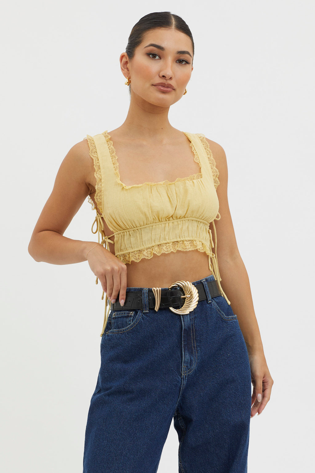 Time Flies Gold Buckle Belt Black by Selfie Leslie Australia