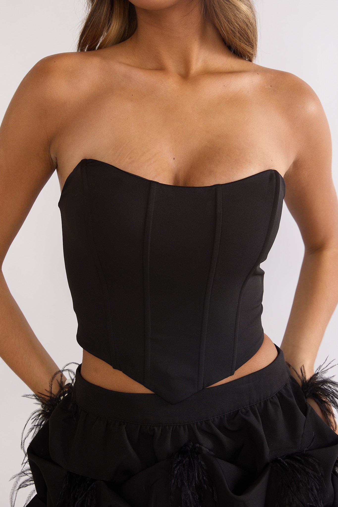 Alyra Structured Corset Top Black by Selfie Leslie Australia
