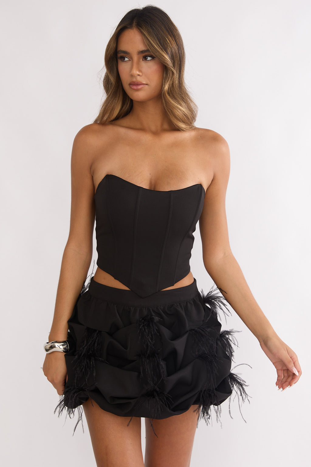 Alyra Structured Corset Top Black by Selfie Leslie Australia