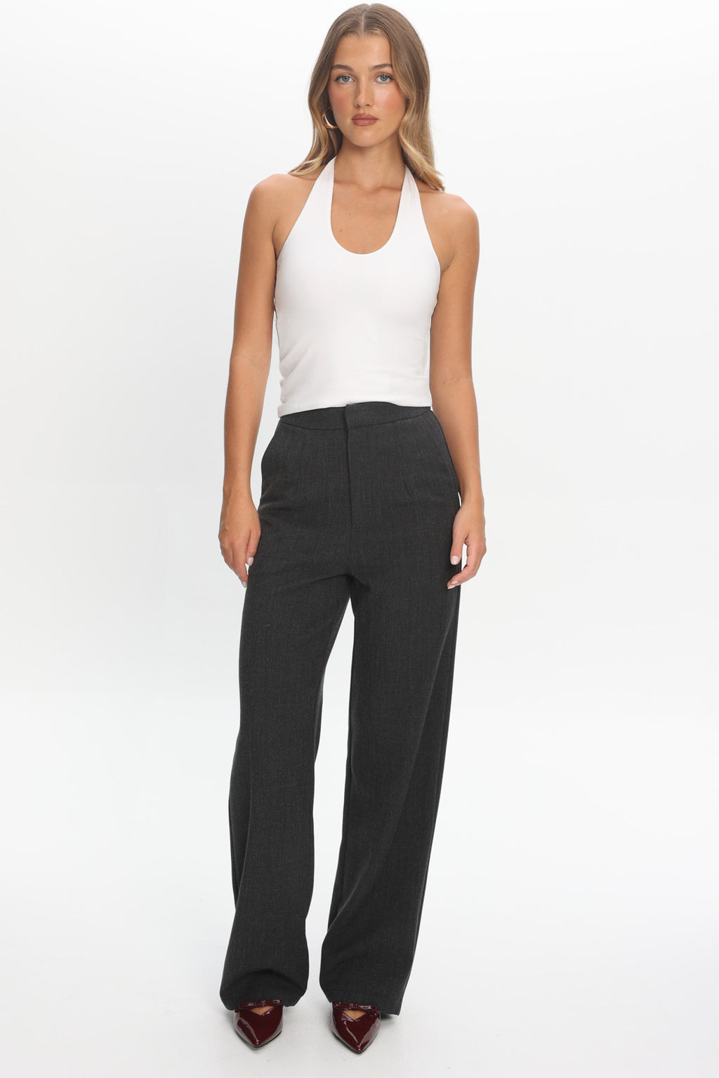 In Disguise Straight Leg Pocket Pants Charcoal by Selfie Leslie Australia