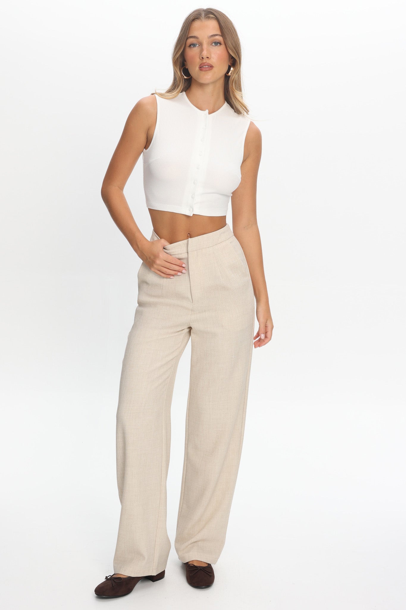 In Disguise Straight Leg Pocket Pants Oatmeal by Selfie Leslie Australia