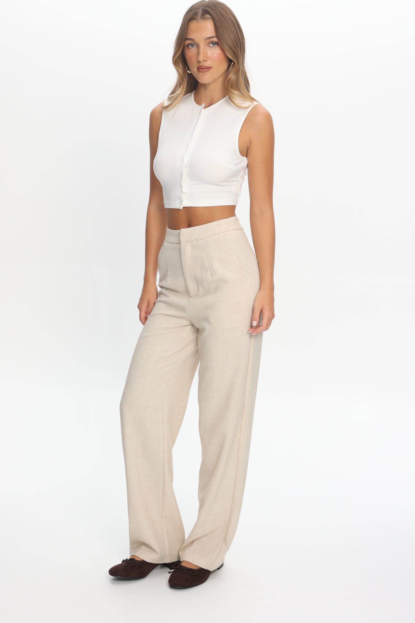 In Disguise Straight Leg Pocket Pants Oatmeal by Selfie Leslie Australia