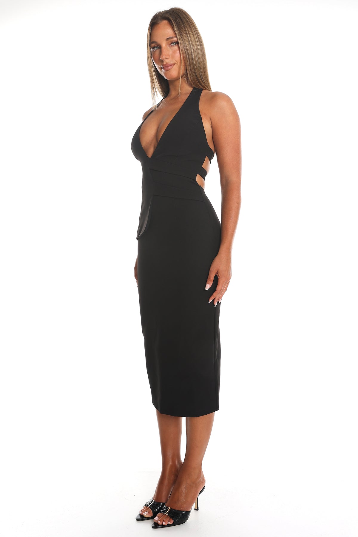 Maryanna Strappy Midi Dress Black