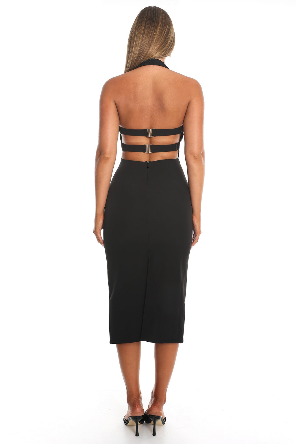 Maryanna Strappy Midi Dress Black