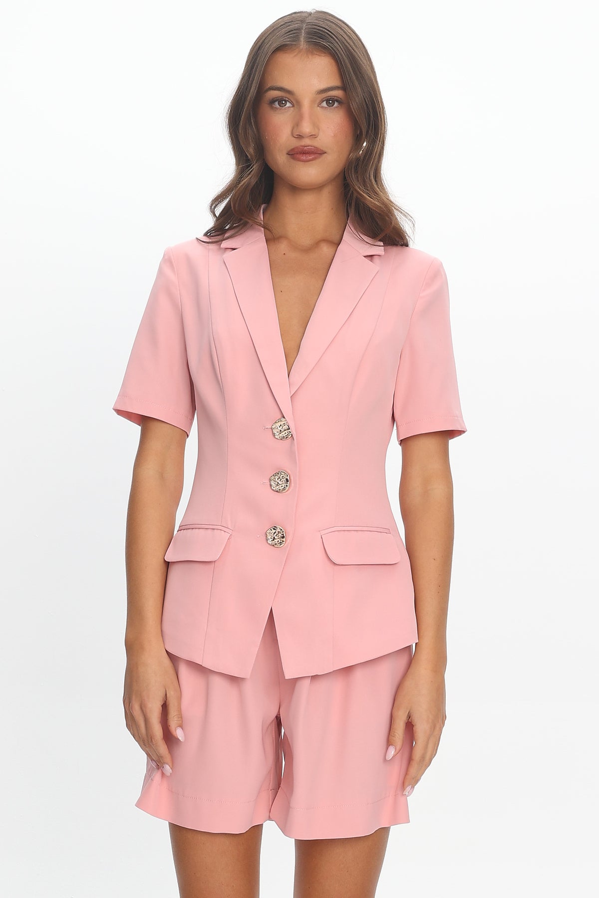 Impala Pleated Tailored Shorts Pink