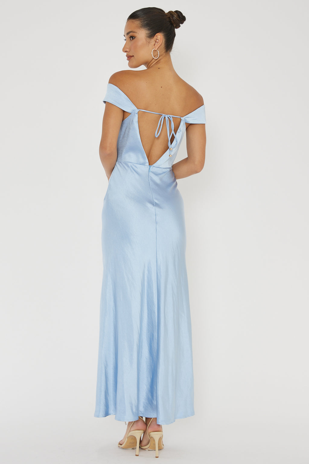 Lucinda Off-Shoulder V-Back Dress Blue by Selfie Leslie Australia