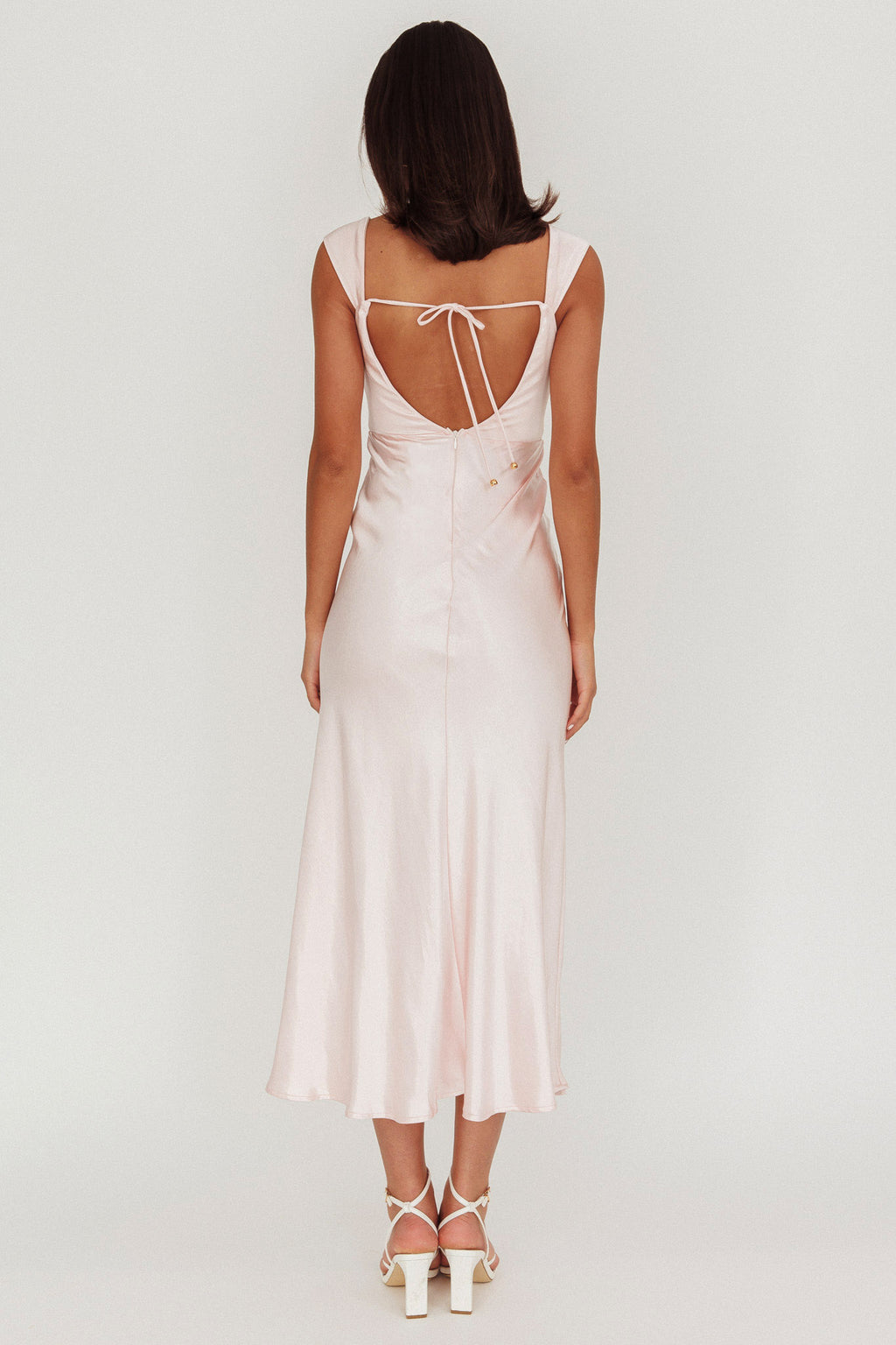 Lucinda Off-Shoulder V-Back Dress Blush by Selfie Leslie Australia