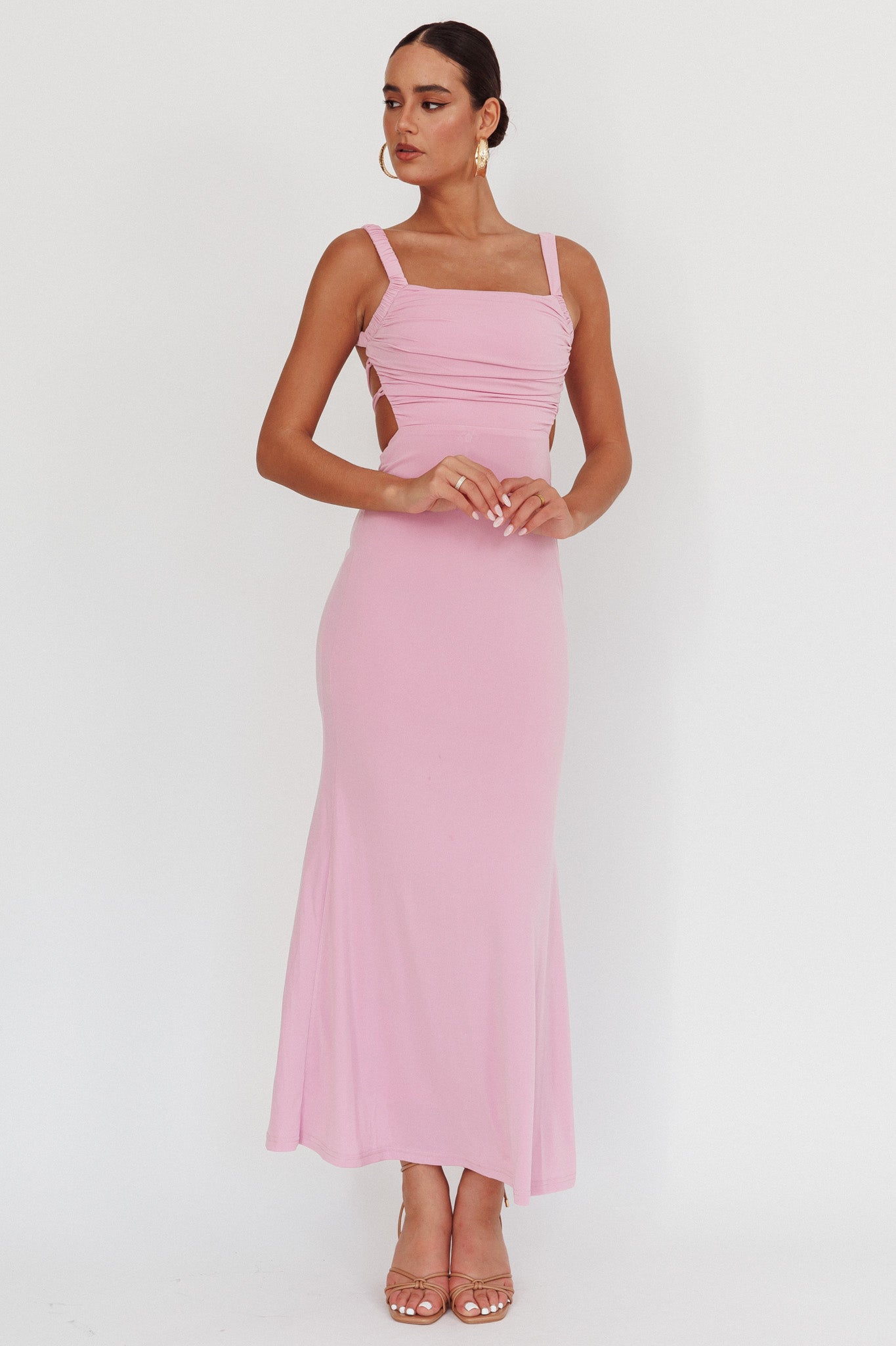 Dream Crush Lace-Up Back Maxi Dress Lilac by Selfie Leslie Australia