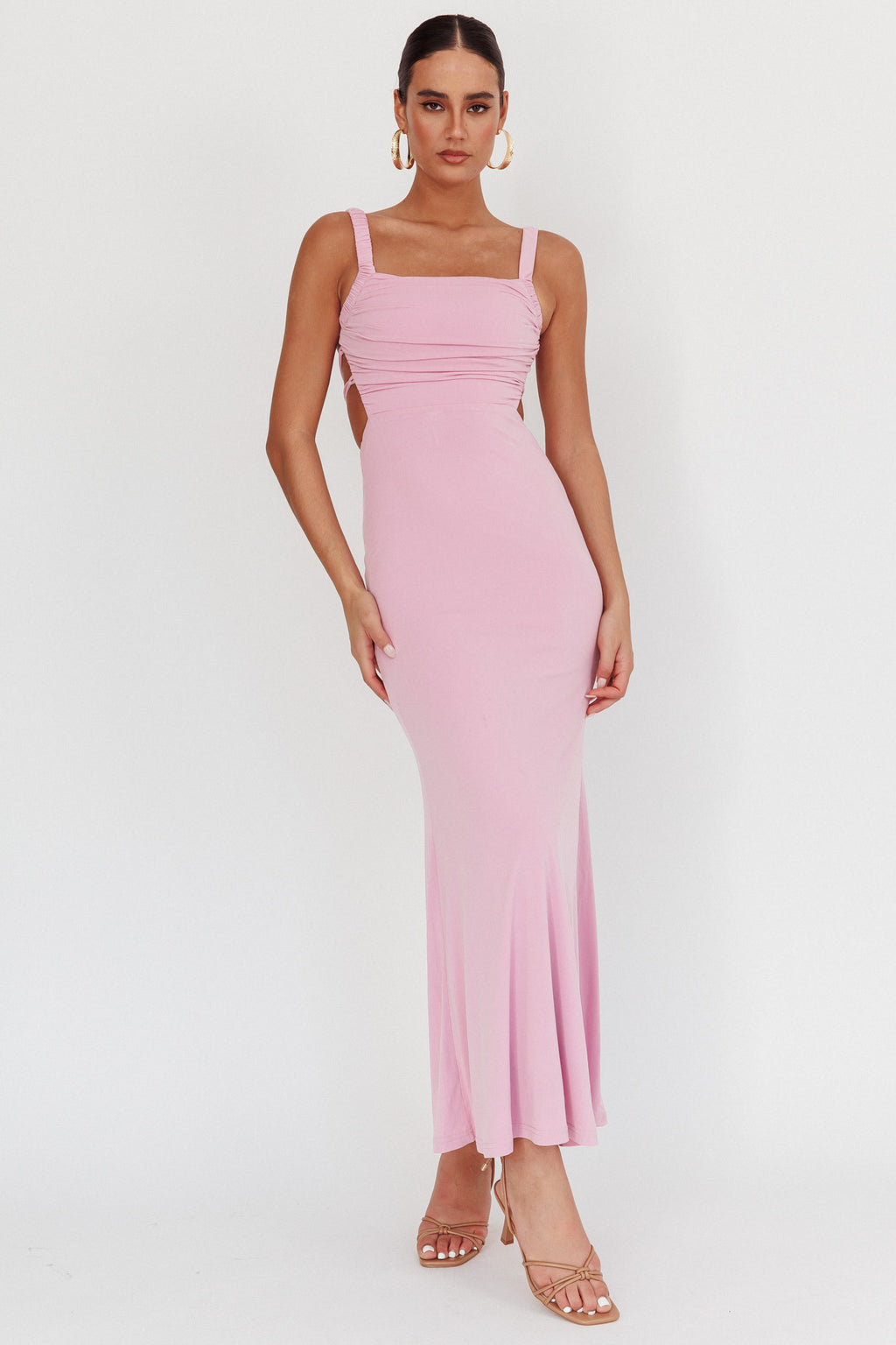Dream Crush Lace-Up Back Maxi Dress Lilac by Selfie Leslie Australia