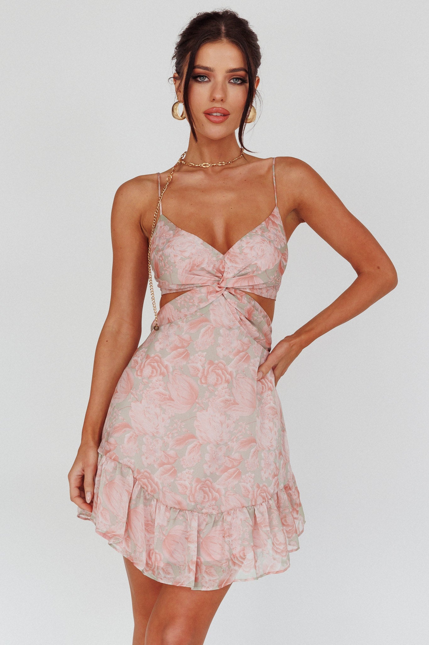 Dream Of You Twist Bodice Mini Dress Rose by Selfie Leslie Australia