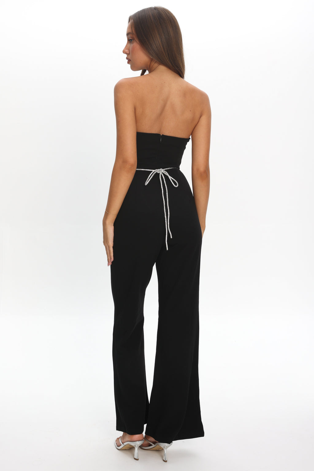 Nohemi Strapless Diamante Jumpsuit Black by Selfie Leslie Australia