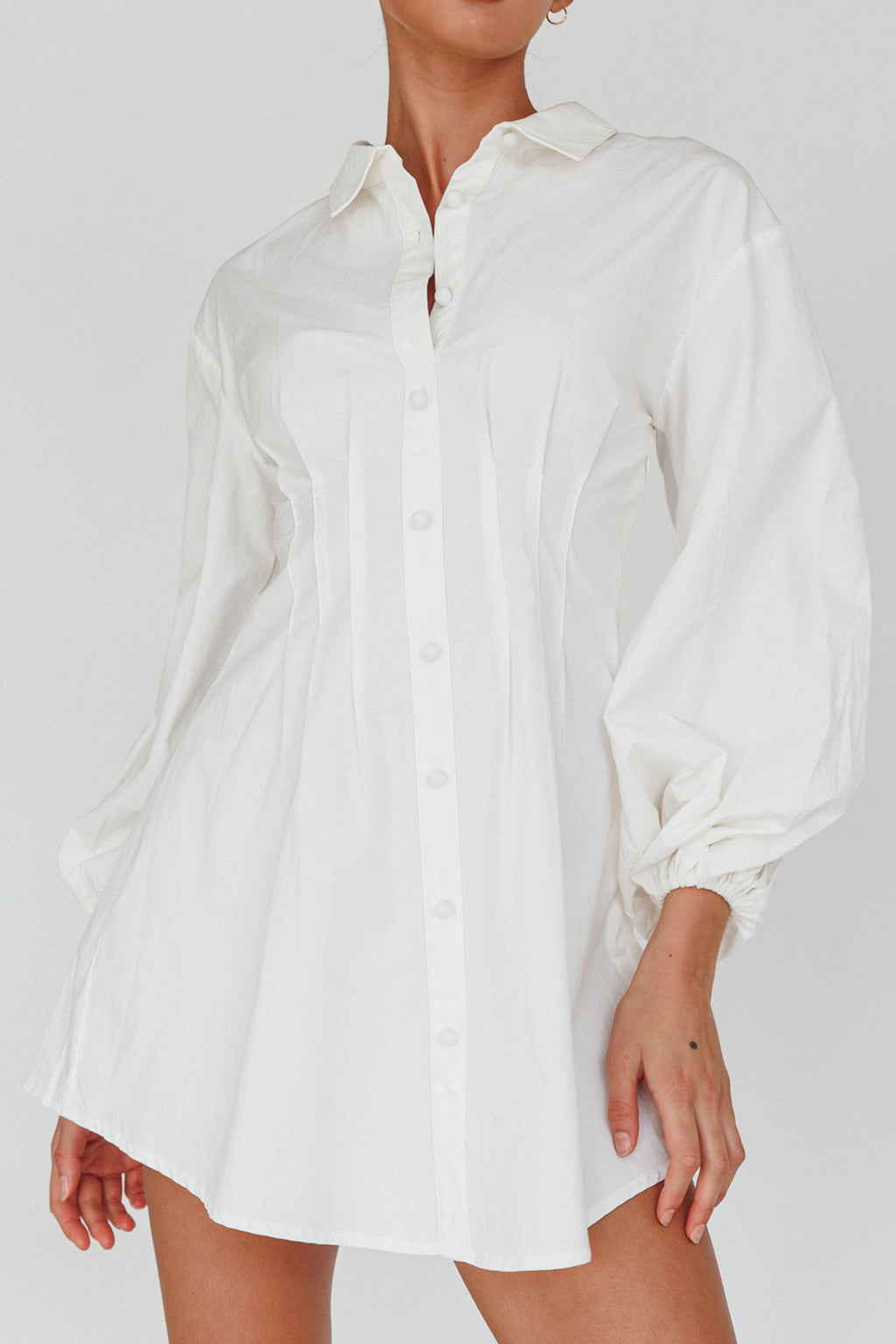 Zurich Long Sleeve Mini Dress White by Selfie Leslie Australia
