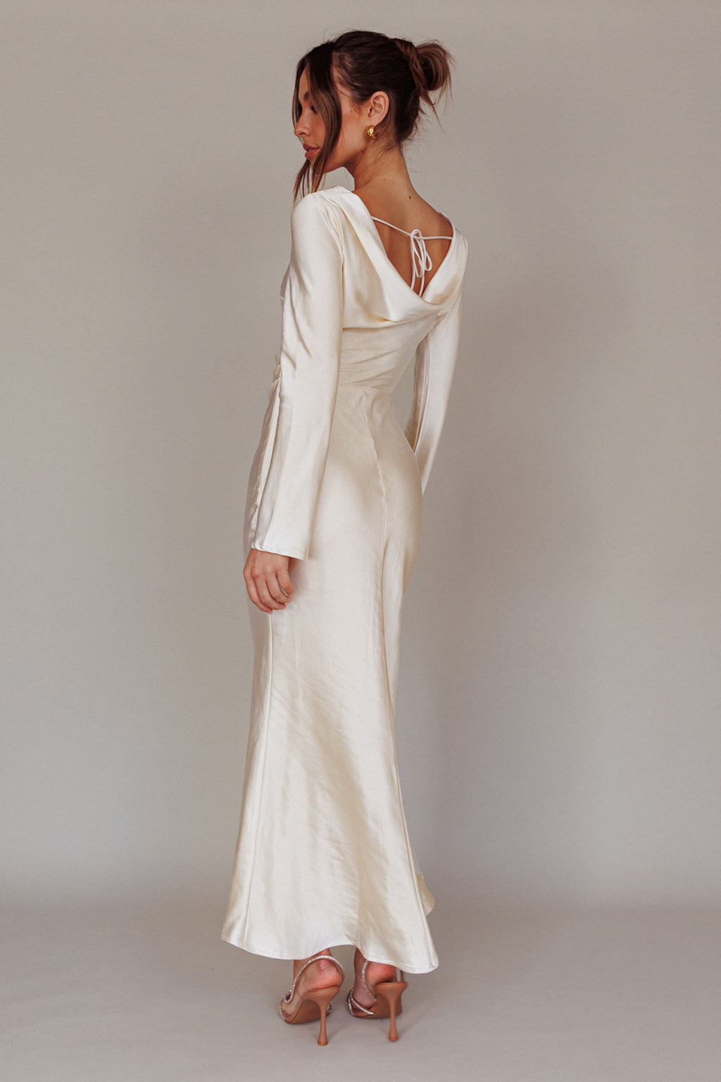 Loveland Cowl Back Midi Dress Oyster by Selfie Leslie Australia