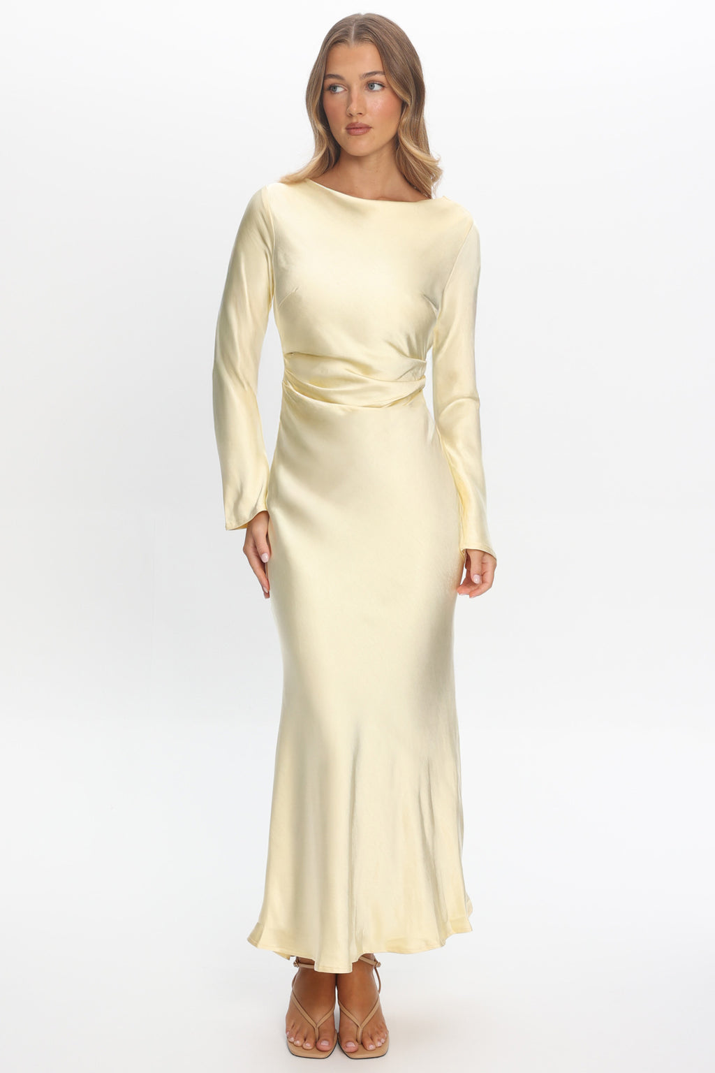 Loveland Cowl Back Midi Dress Butter by Selfie Leslie Australia
