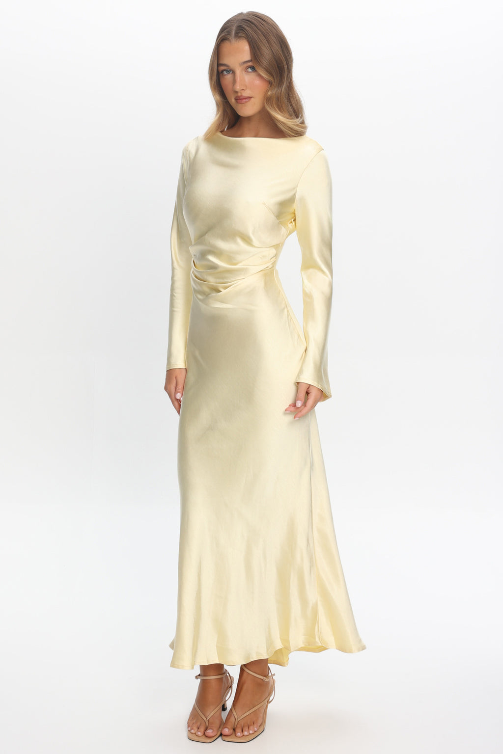 Loveland Cowl Back Midi Dress Butter by Selfie Leslie Australia