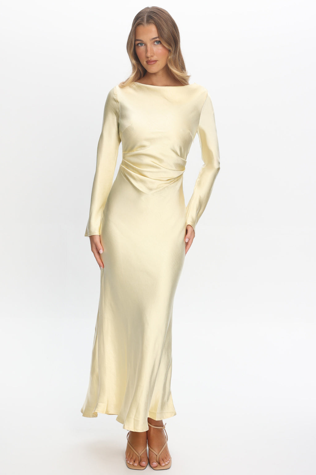 Loveland Cowl Back Midi Dress Butter by Selfie Leslie Australia