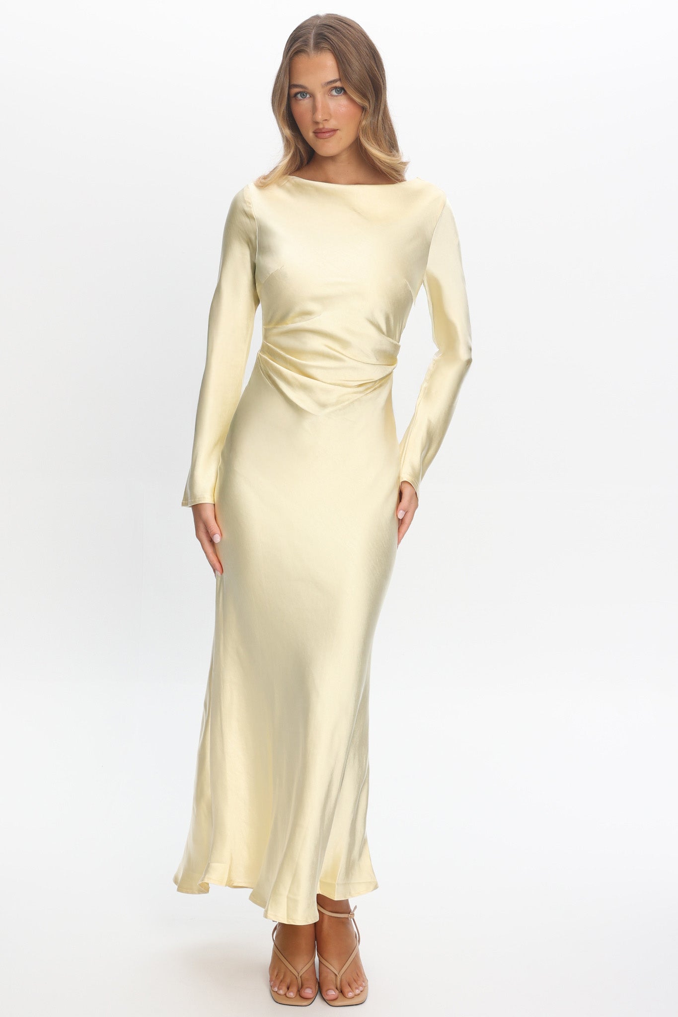 Loveland Cowl Back Midi Dress Butter by Selfie Leslie Australia
