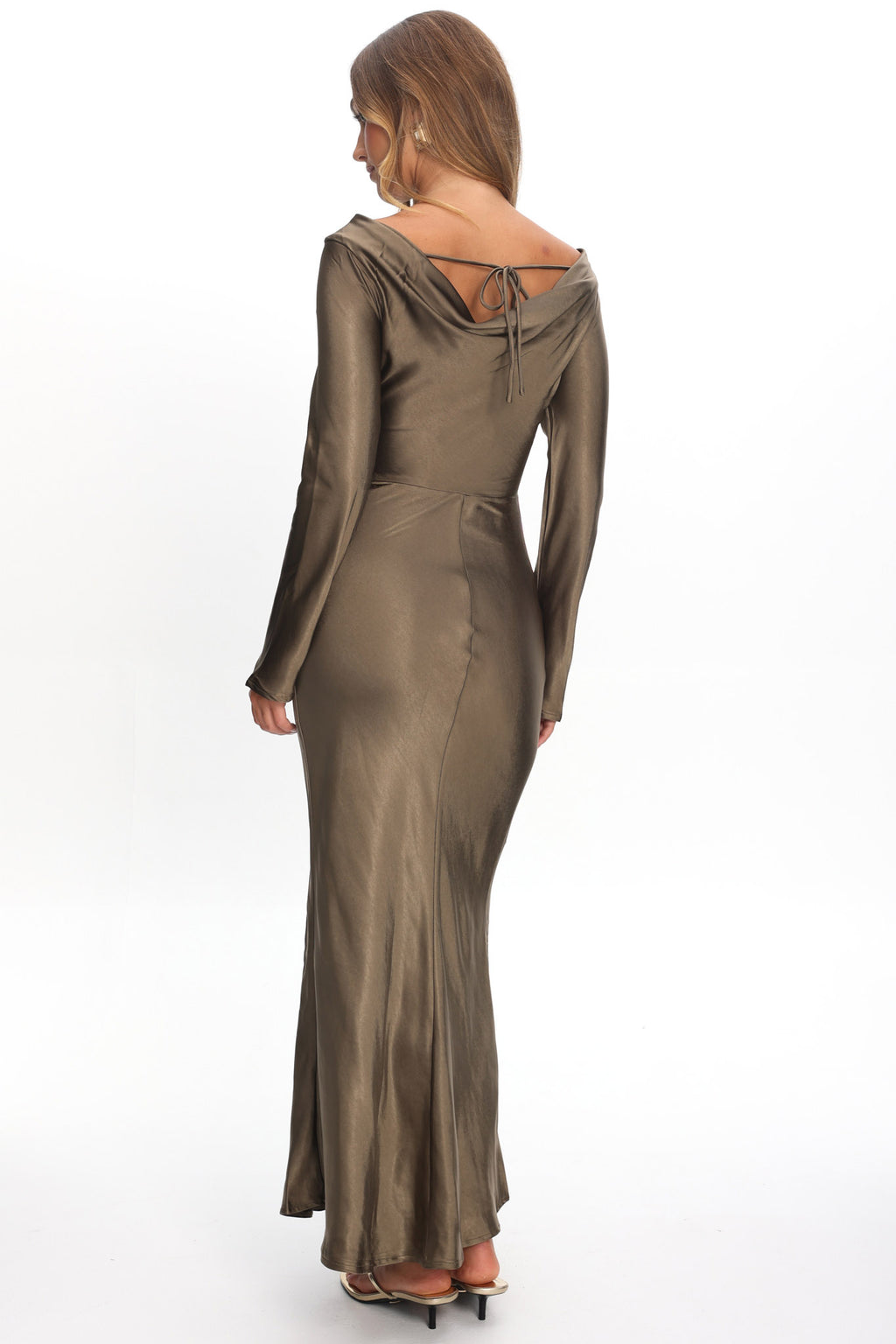 Loveland Cowl Back Midi Dress Olive by Selfie Leslie Australia