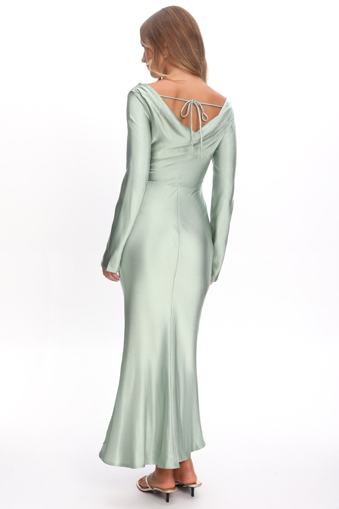 Loveland Cowl Back Midi Dress Sage by Selfie Leslie Australia