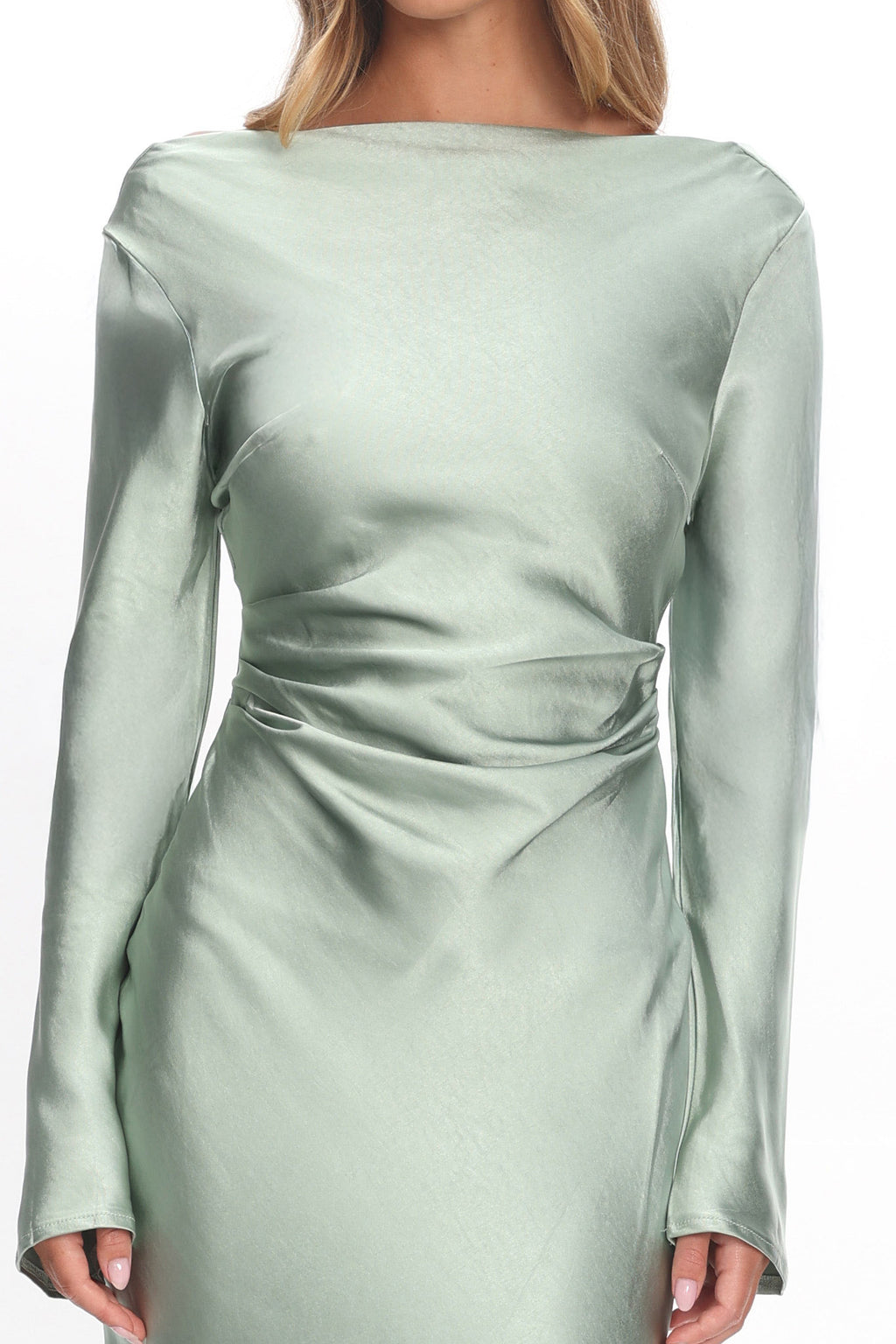 Loveland Cowl Back Midi Dress Sage by Selfie Leslie Australia