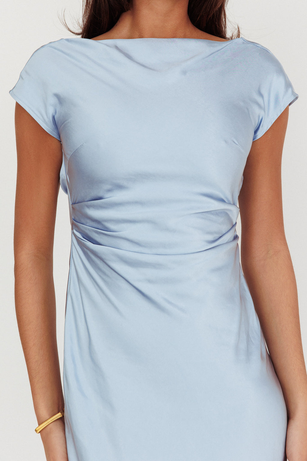 Loveland Cap Sleeve Cowl Back Midi Dress Baby Blue by Selfie Leslie Australia