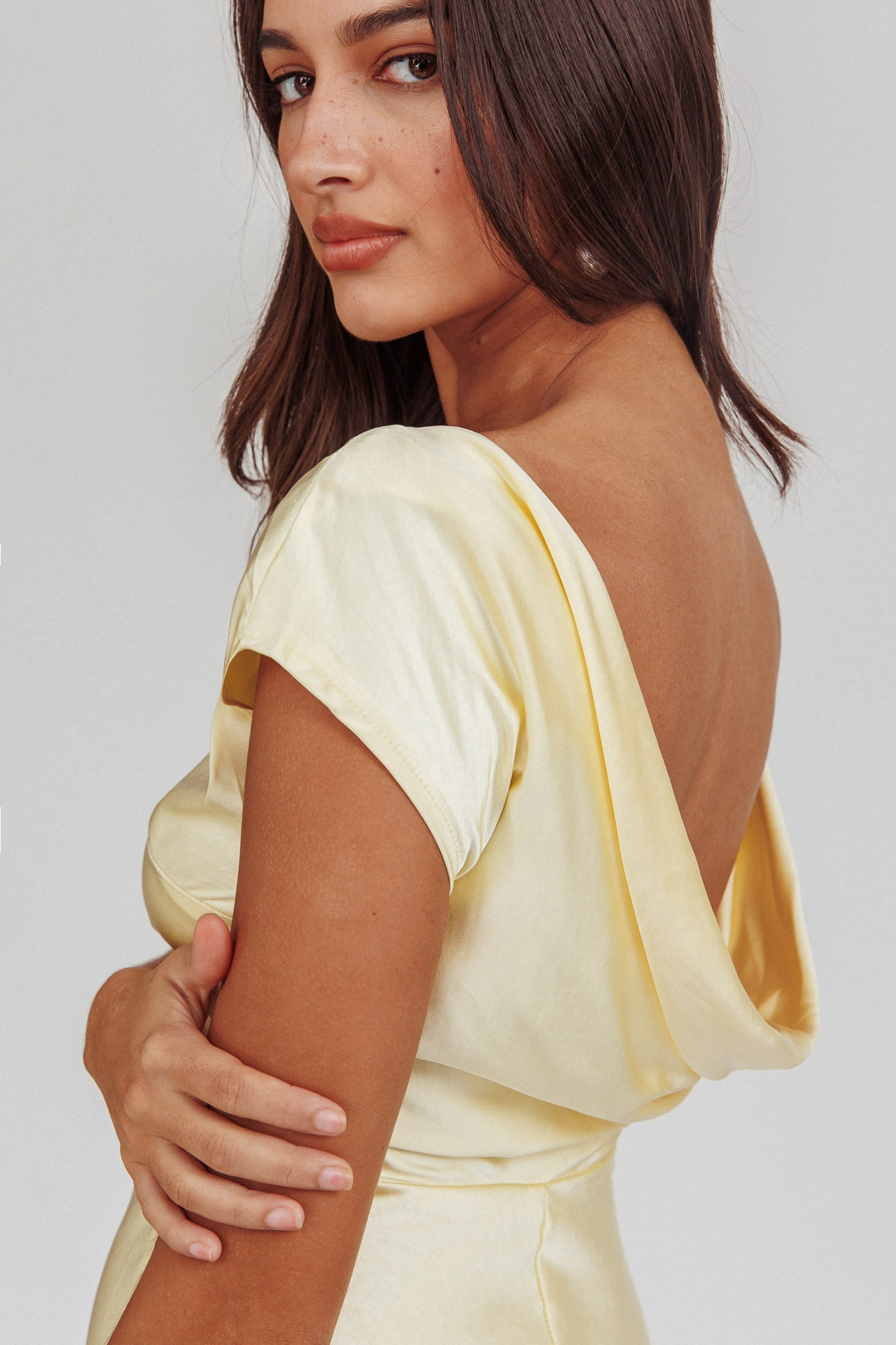 Loveland Cowl Back Midi Dress Butter