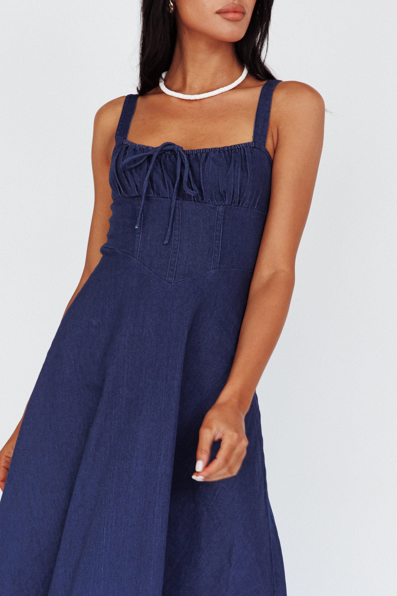 Sweet Pea Tied Bust Maxi Dress Indigo by Selfie Leslie Australia