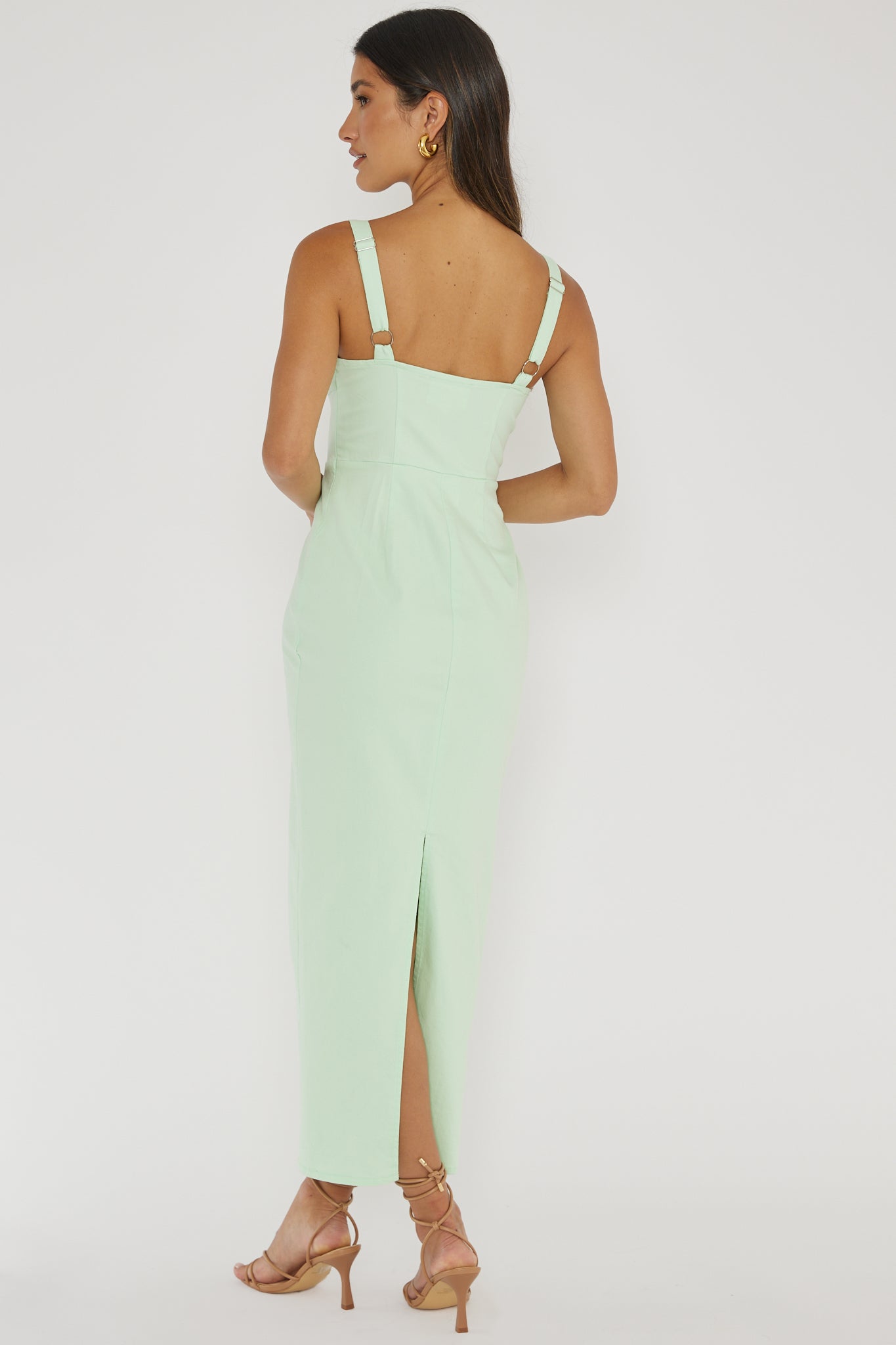 Sweet Pea Tied Bust Midi Dress Mint by Selfie Leslie Australia