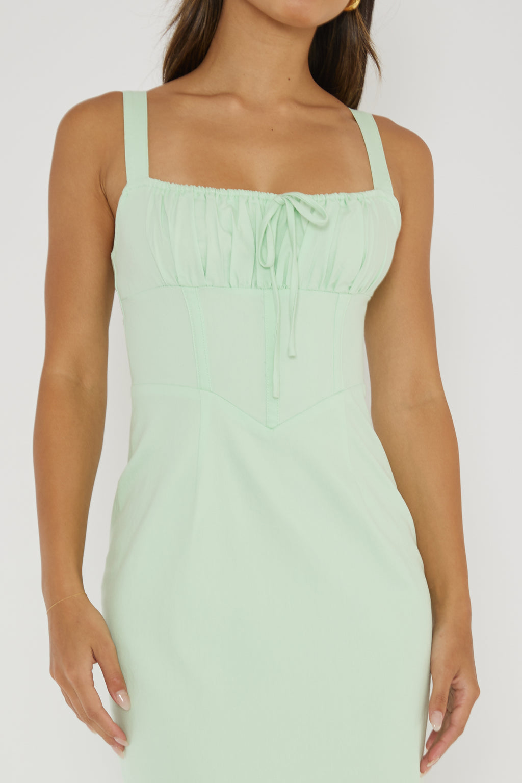Sweet Pea Tied Bust Midi Dress Mint by Selfie Leslie Australia
