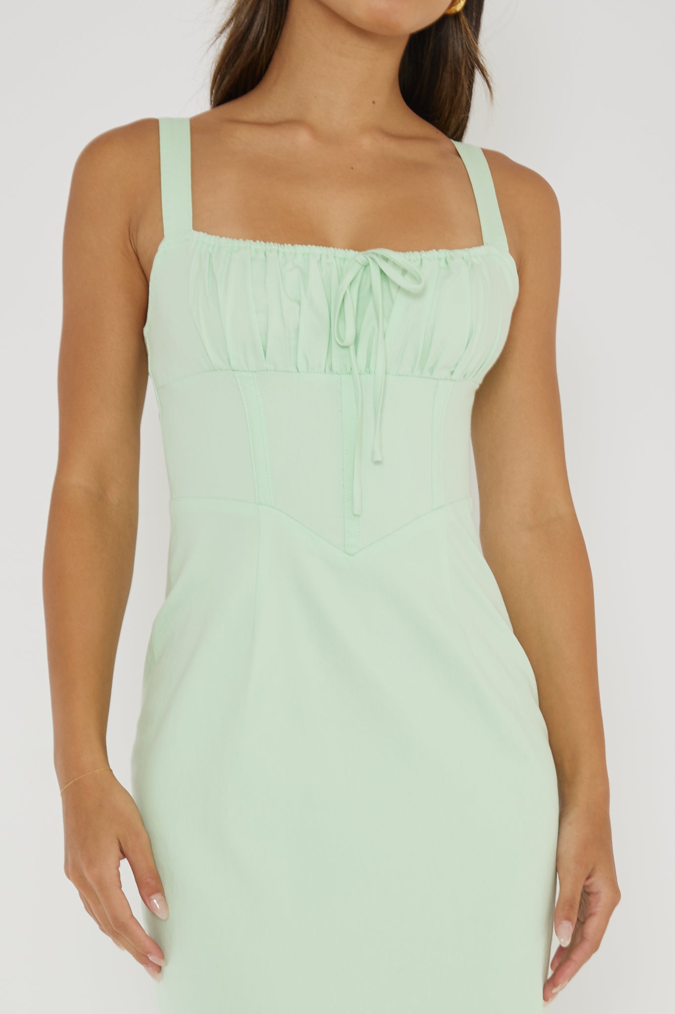 Sweet Pea Tied Bust Midi Dress Mint by Selfie Leslie Australia