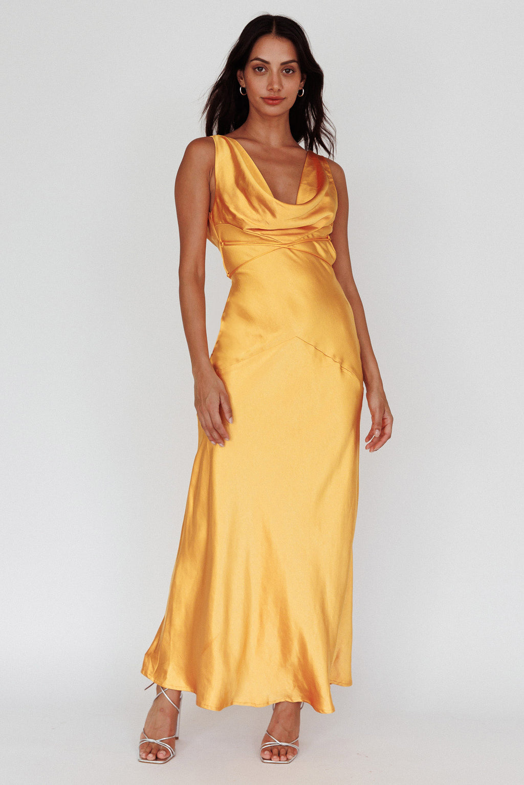 Cassiopeia Open Back String Tie Maxi Dress Mango by Selfie Leslie Australia