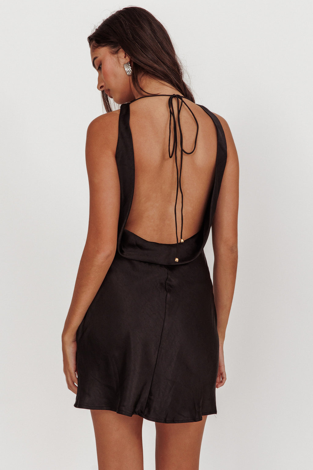 Cassiopeia Open Back Mini Dress Black by Selfie Leslie Australia