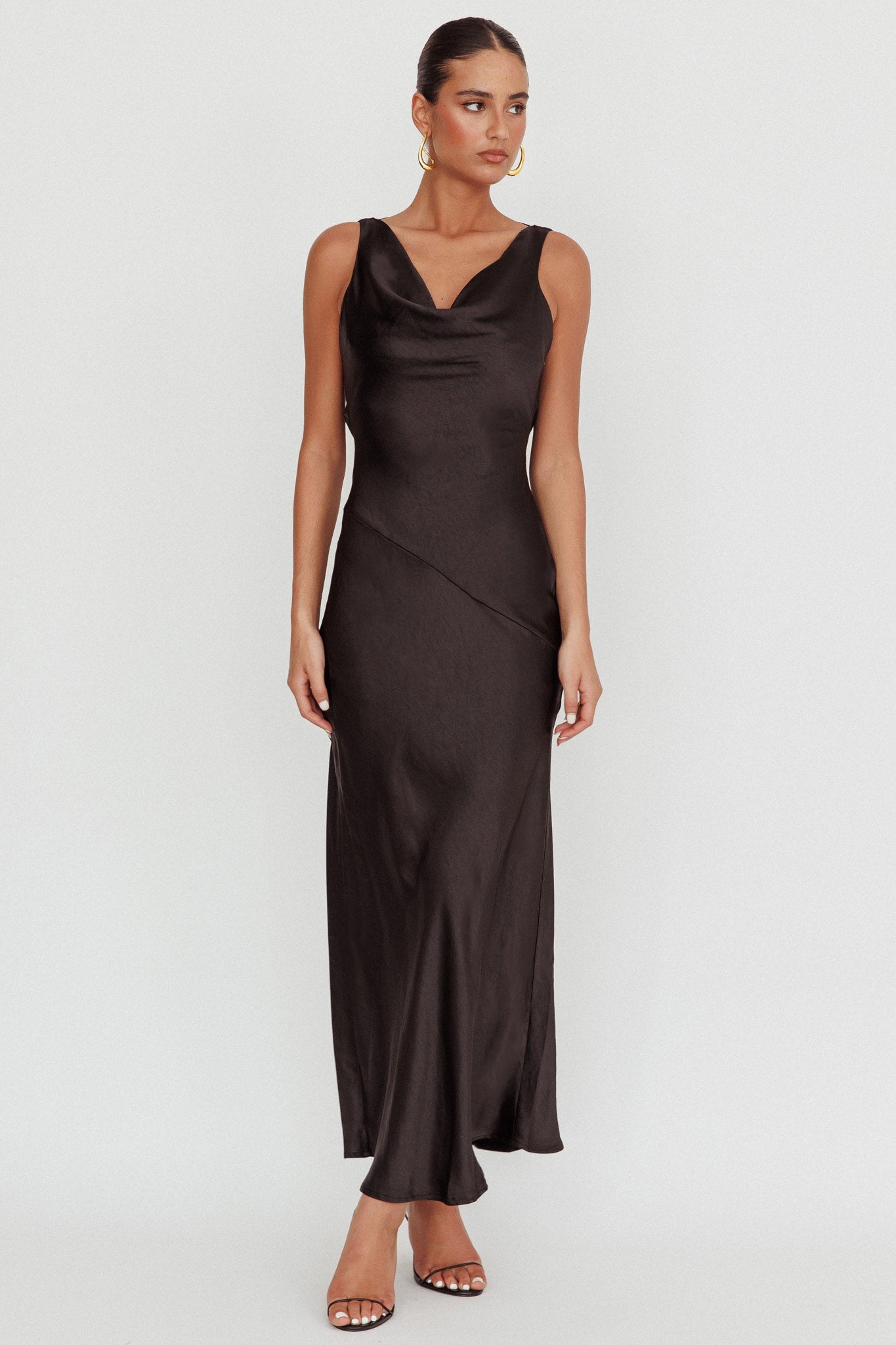 Cassiopeia Open Back Maxi Dress Black by Selfie Leslie Australia