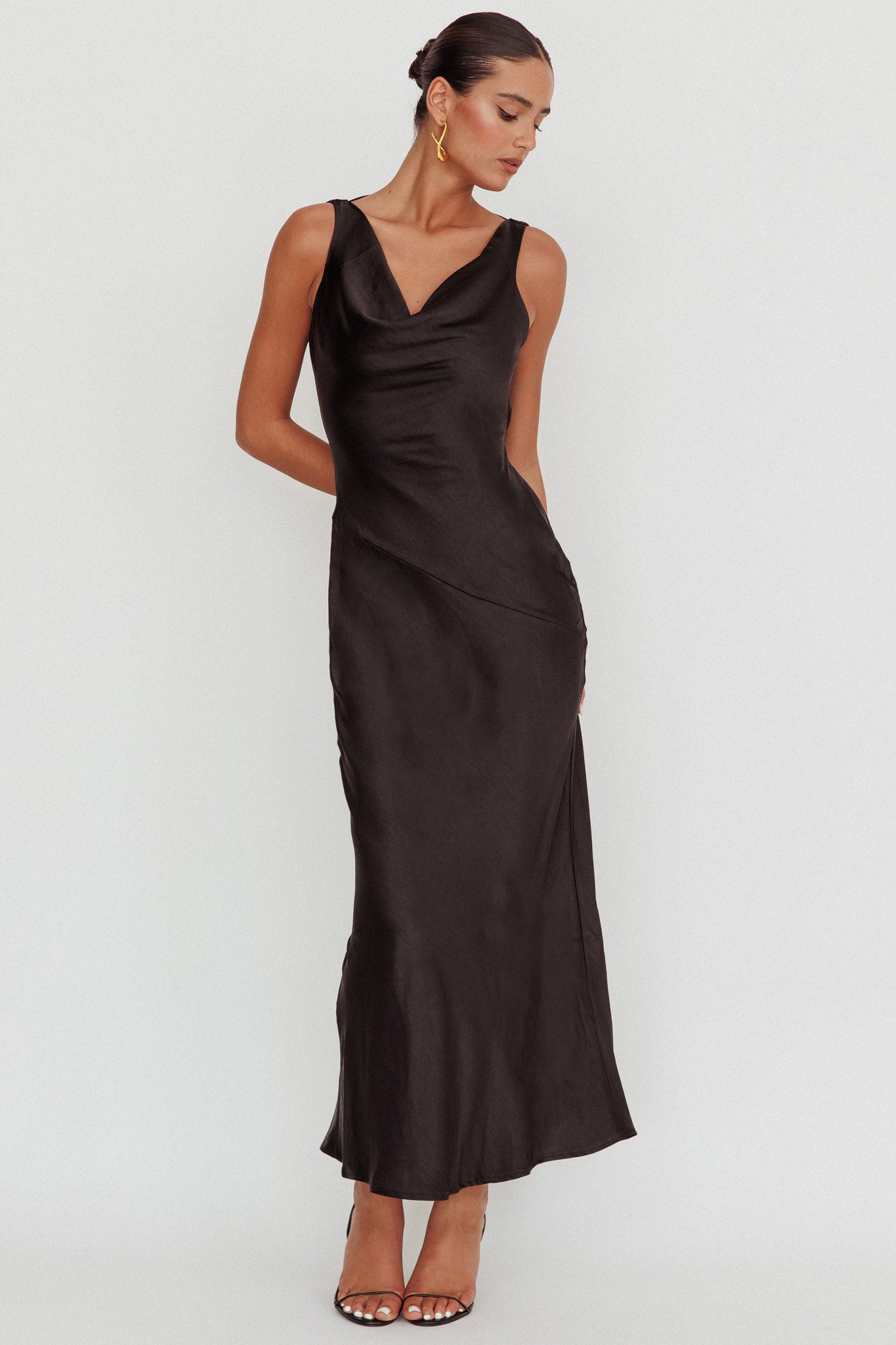Cassiopeia Open Back Maxi Dress Black by Selfie Leslie Australia
