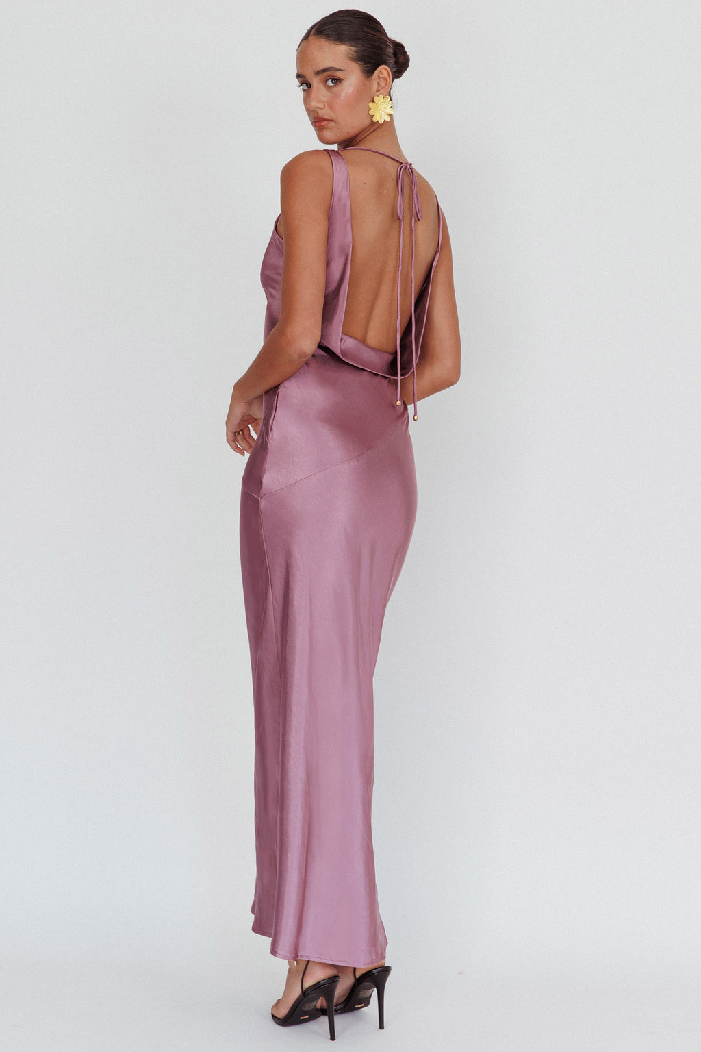 Cassiopeia Open Back Maxi Dress Grape by Selfie Leslie Australia