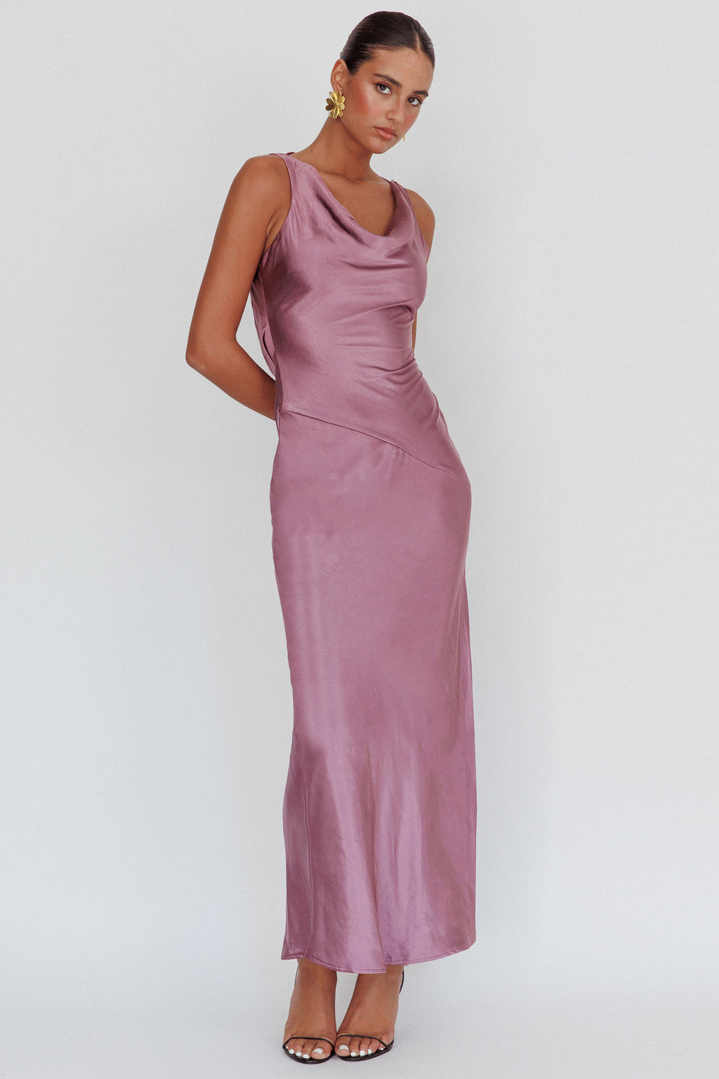 Cassiopeia Open Back Maxi Dress Grape by Selfie Leslie Australia