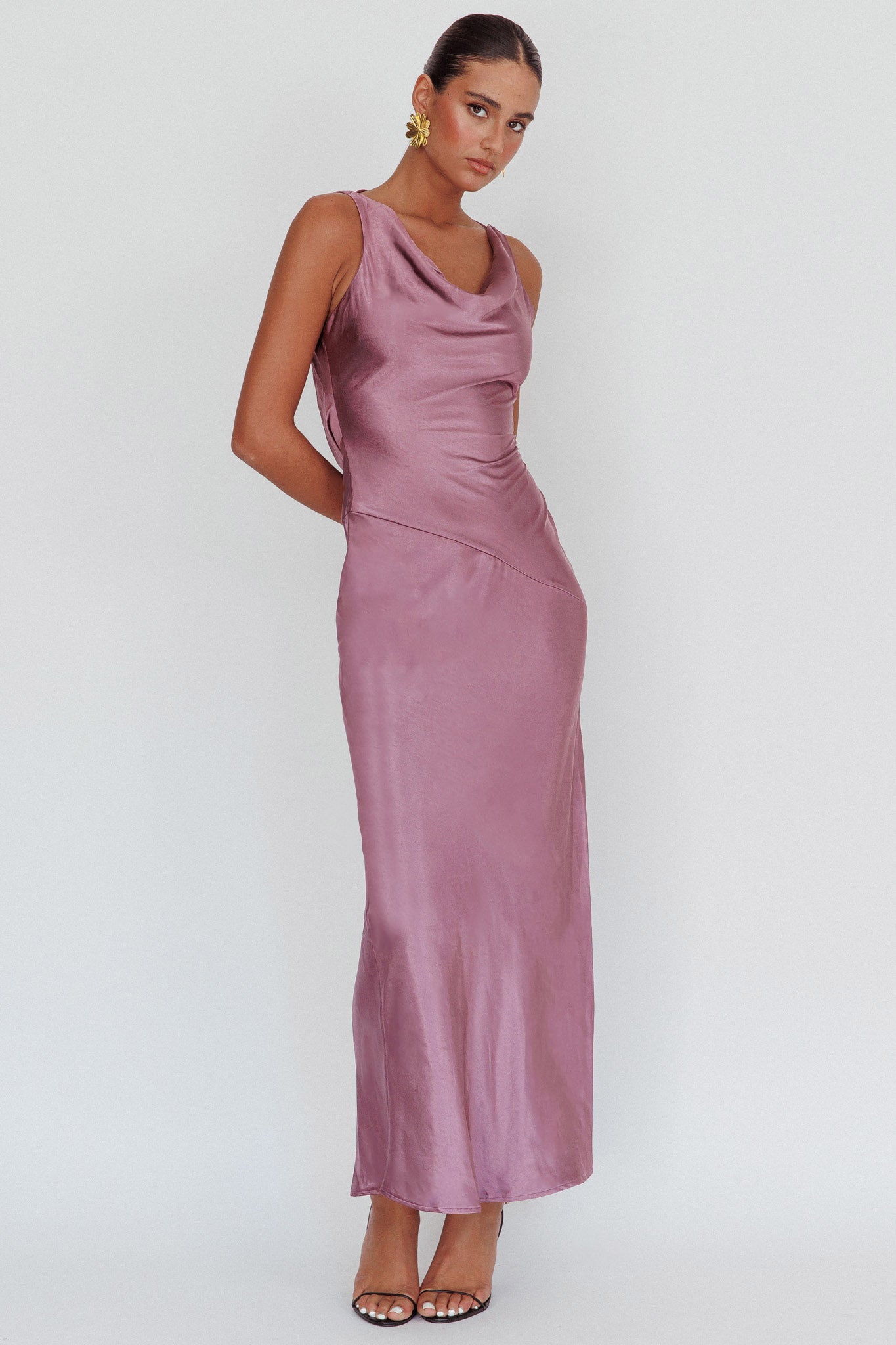 Cassiopeia Open Back Maxi Dress Grape by Selfie Leslie Australia