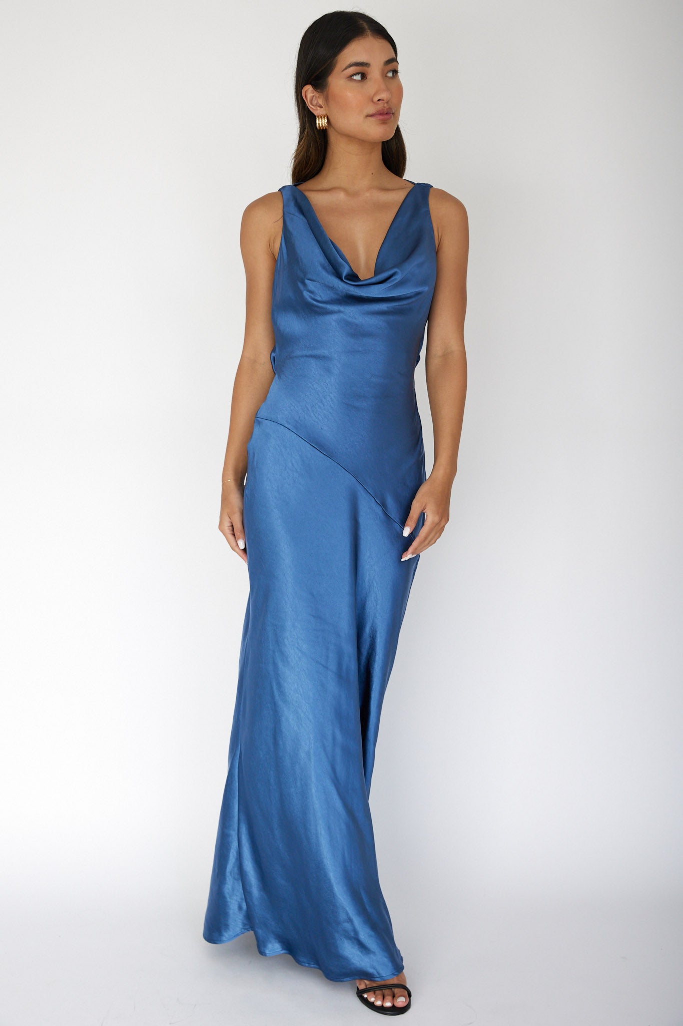 Cassiopeia Open Back Maxi Dress Navy by Selfie Leslie Australia