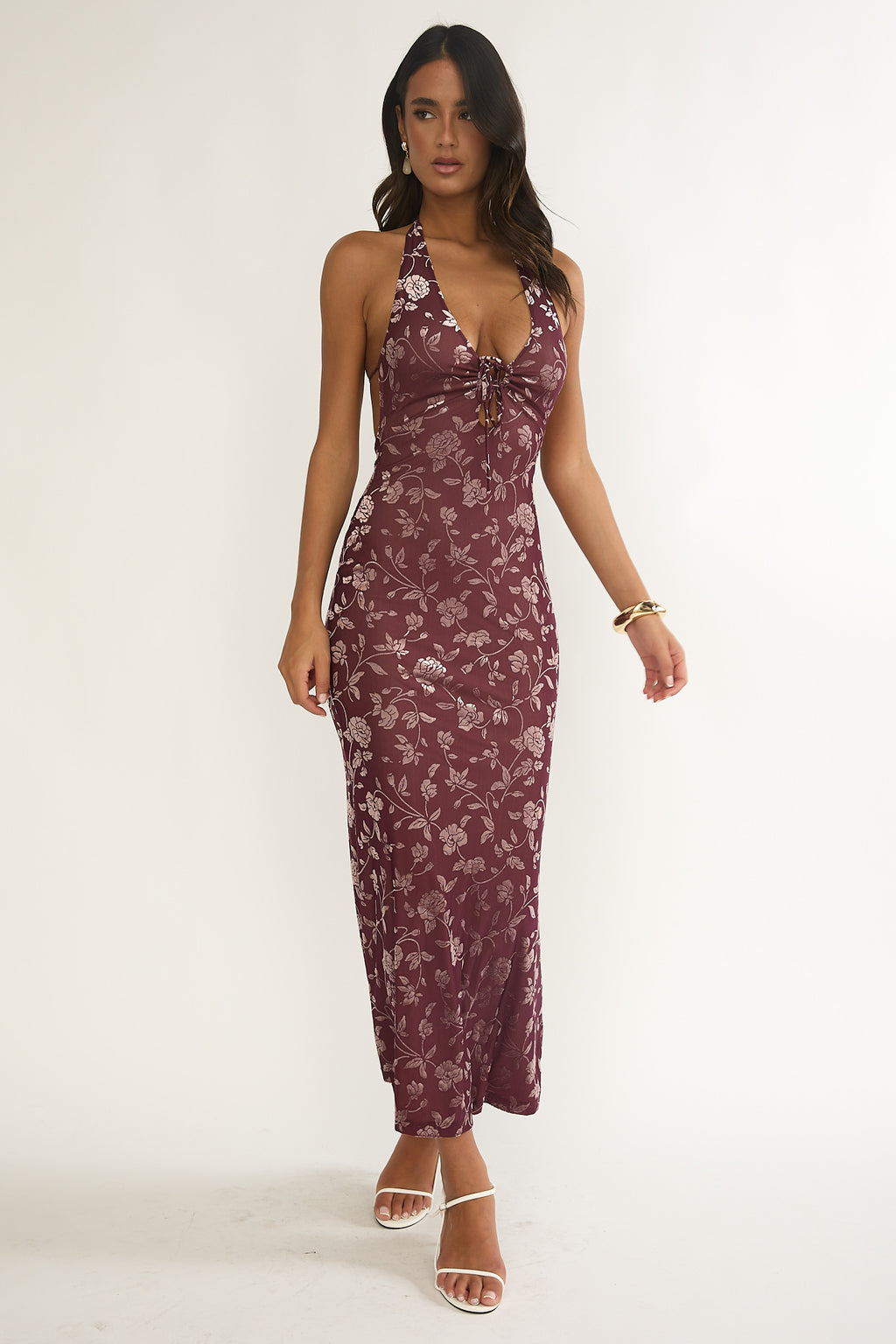 Sing To Me Keyhole Halter Maxi Dress Purple by Selfie Leslie Australia